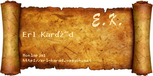 Erl Karád névjegykártya